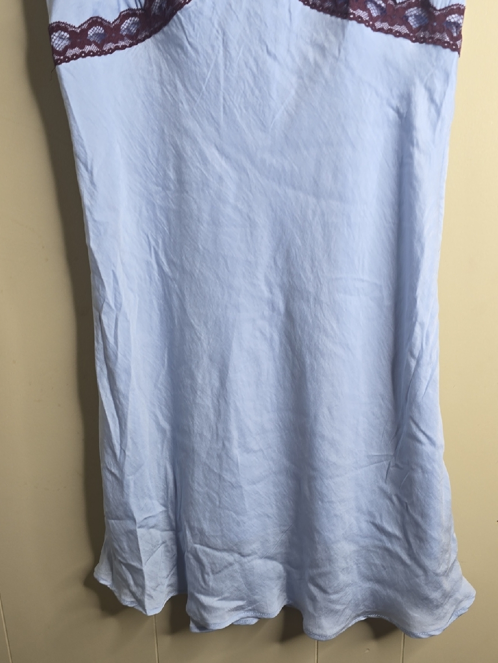 Women's Sleeveless Lace Trim Mini Slip Dress Wild Fable Size Large Light Blue - Picture 5 of 9